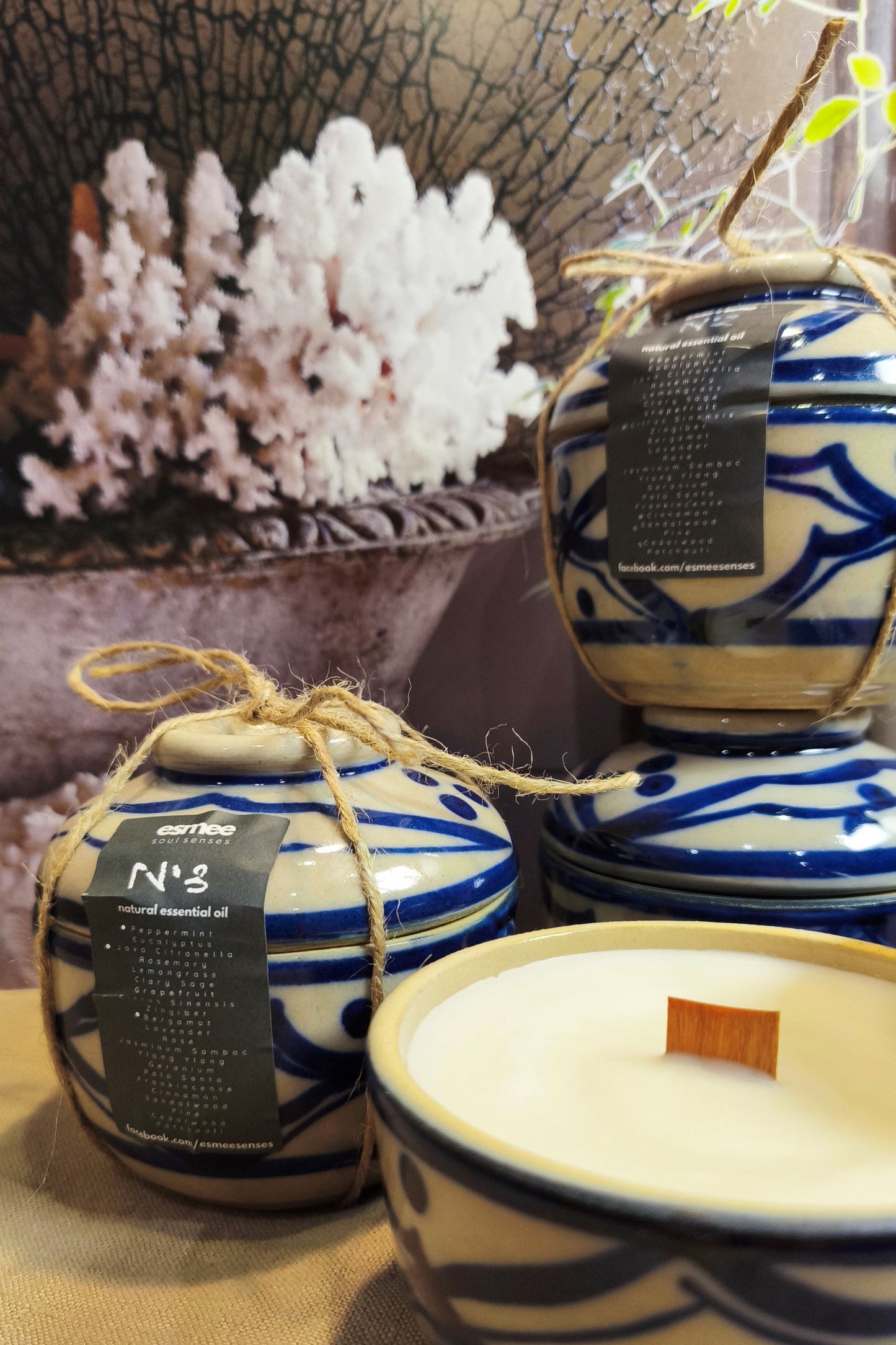 Vietnam Ceramic scented candle 4.5 Oz (120gr)