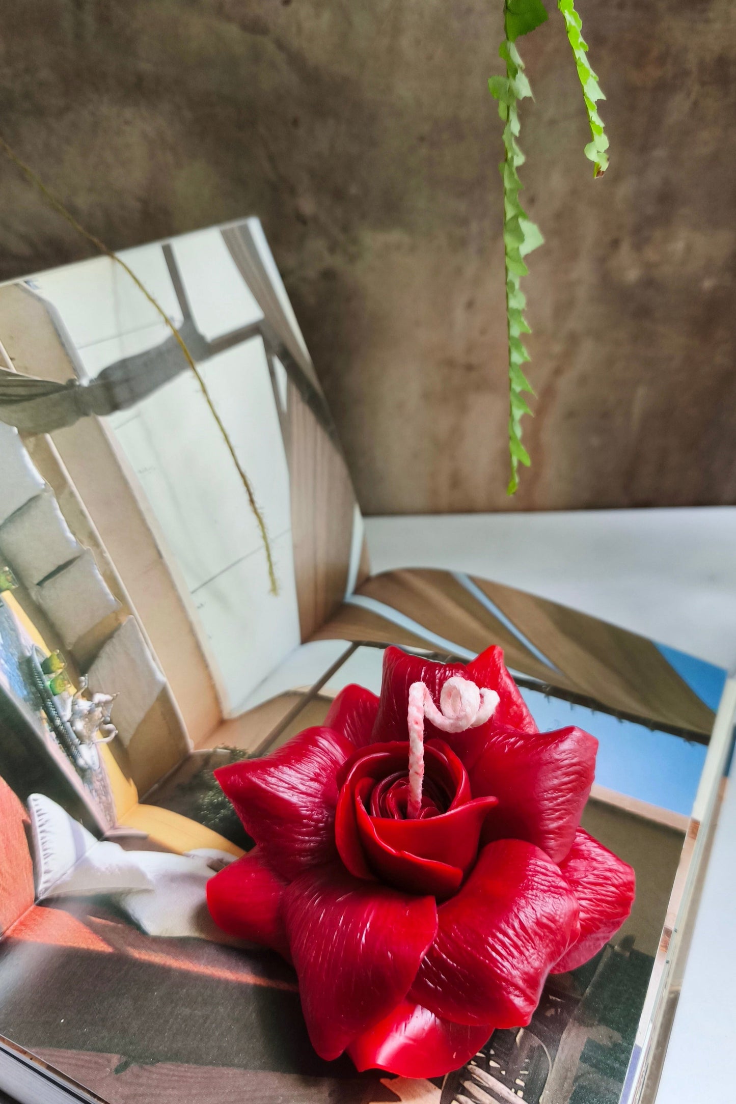 Rose (handmade) scented candle without candle holder
