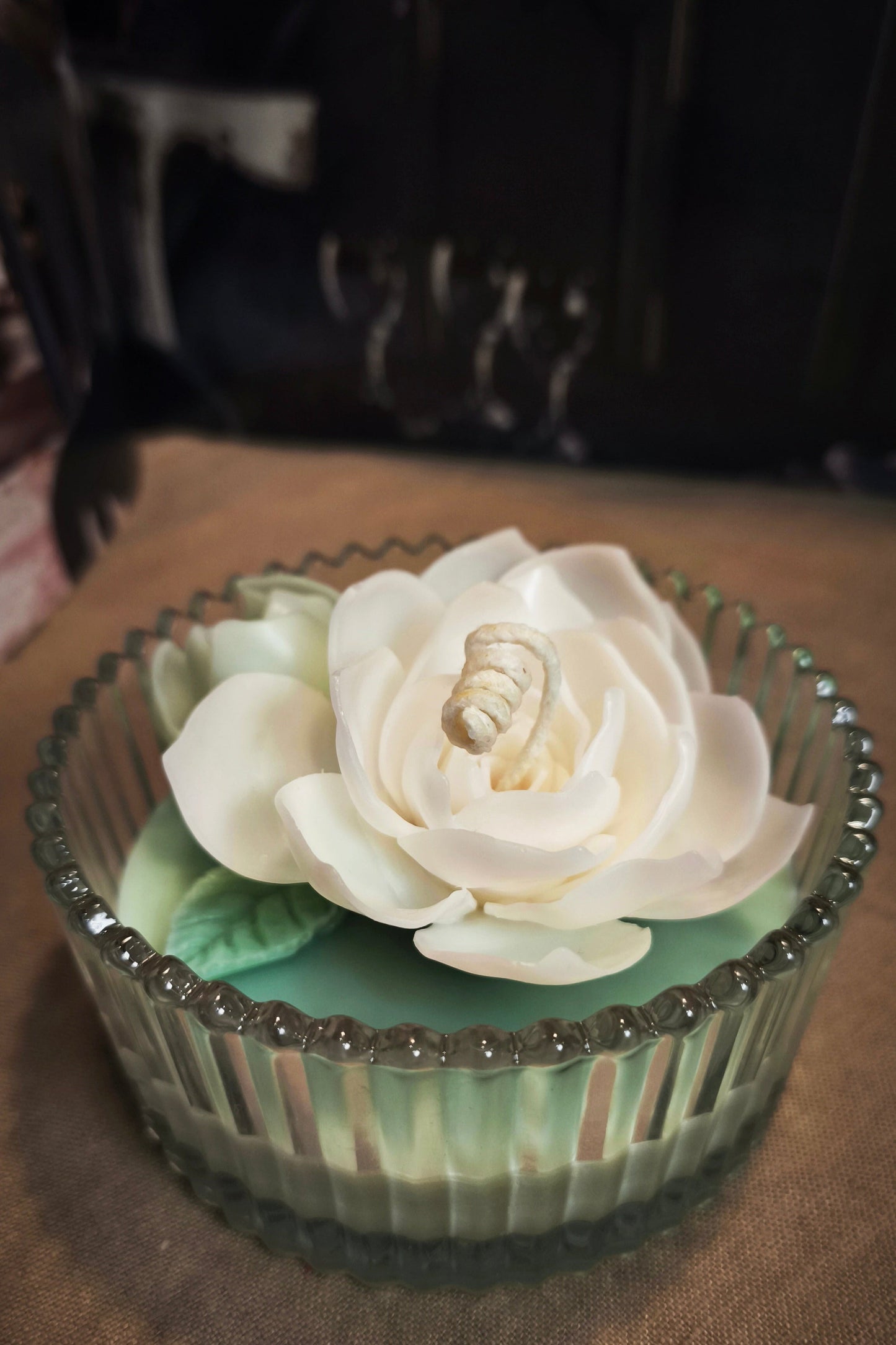Jasmine (handmade) scented candles with holder