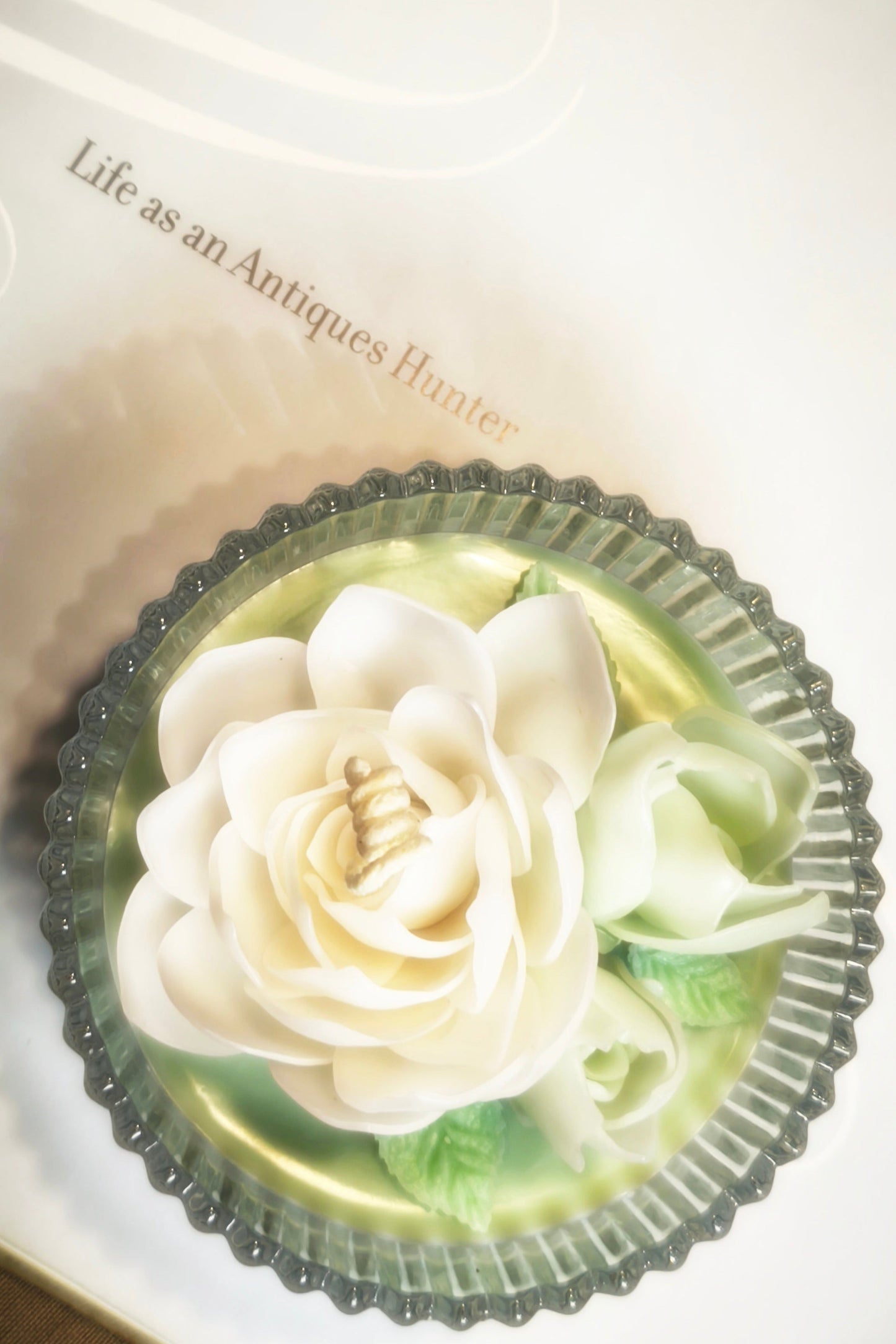 Jasmine (handmade) scented candles with holder