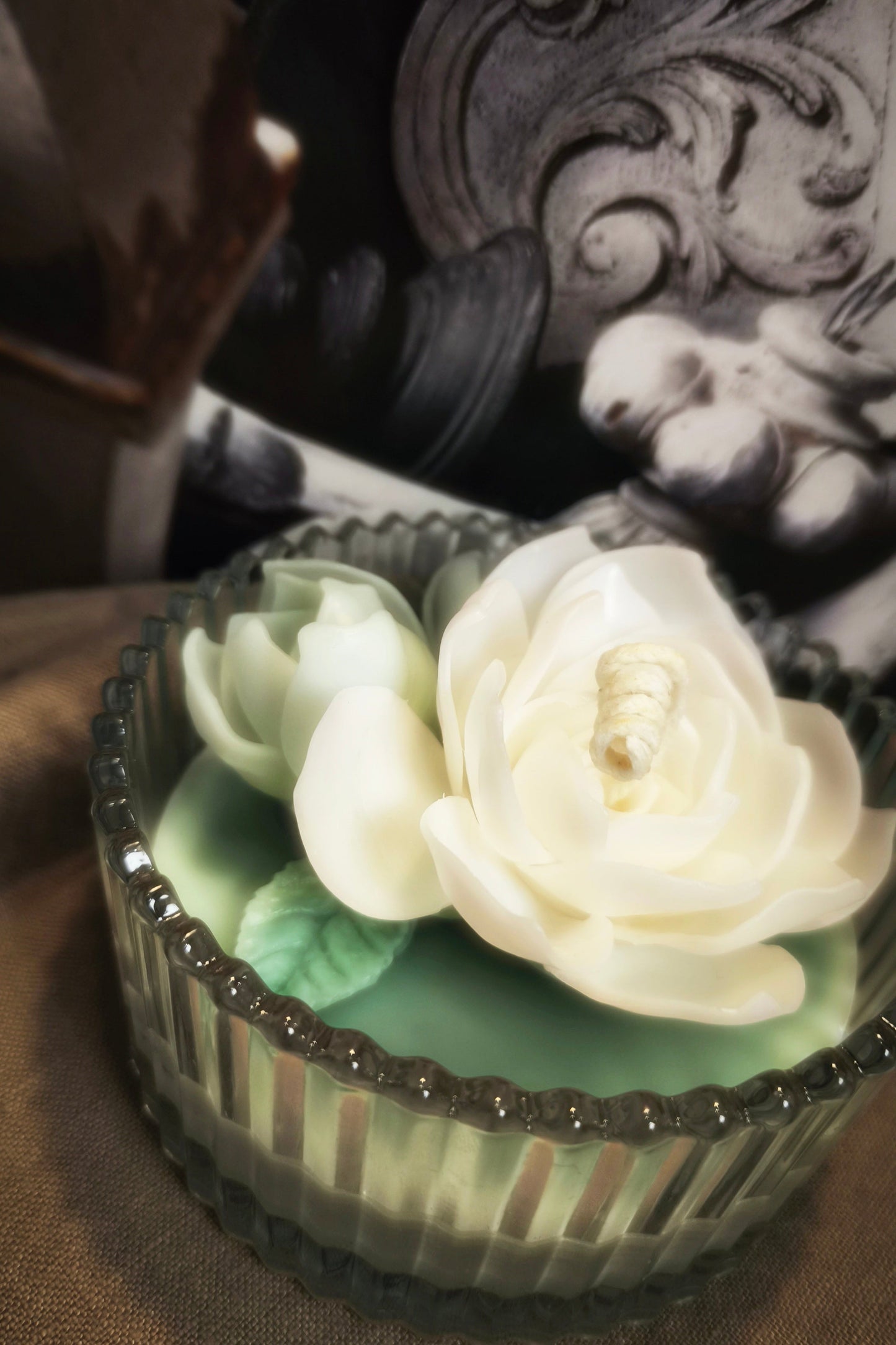 Jasmine (handmade) scented candles with holder