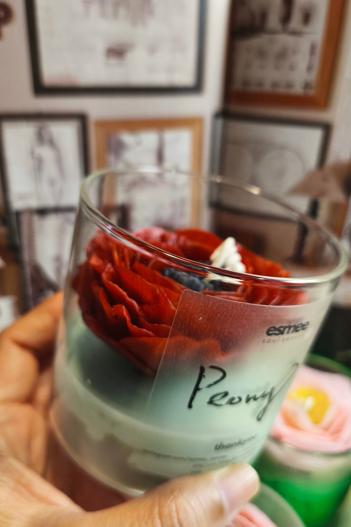 Flower | Peony Scented Candles holder D8cm