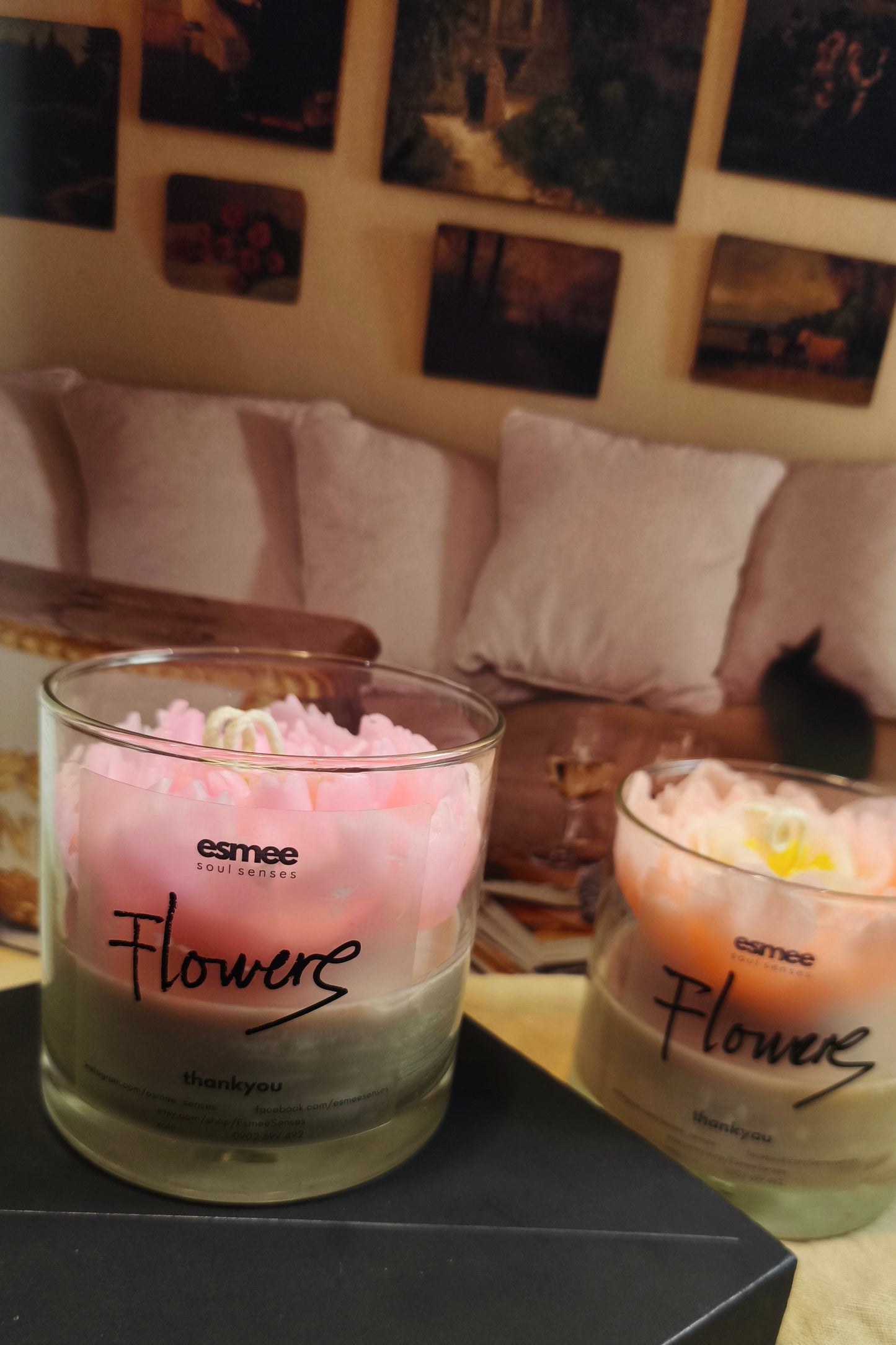 Flower | Peony Scented Candles holder D8cm