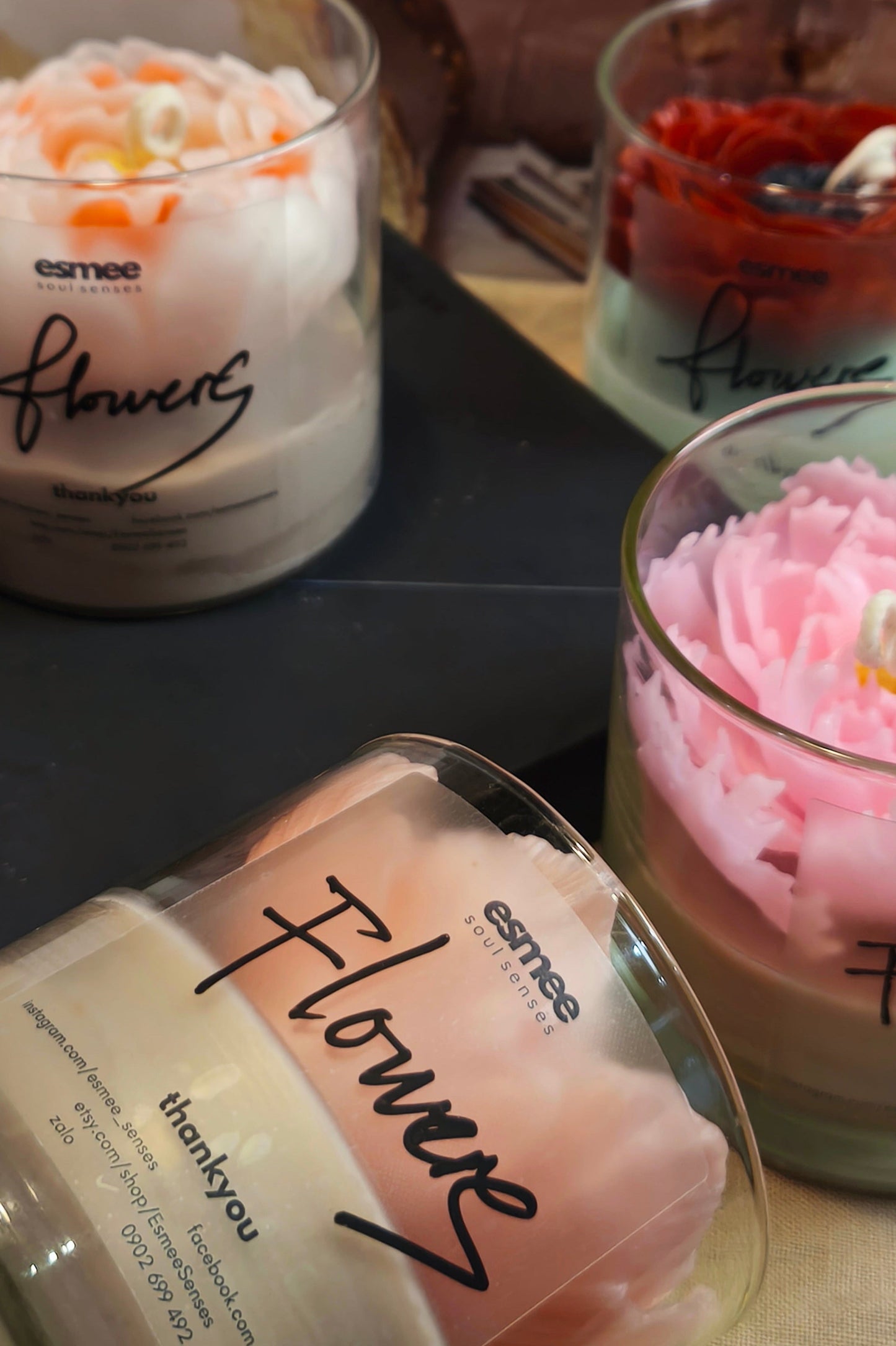 Flower | Peony Scented Candles holder D8cm