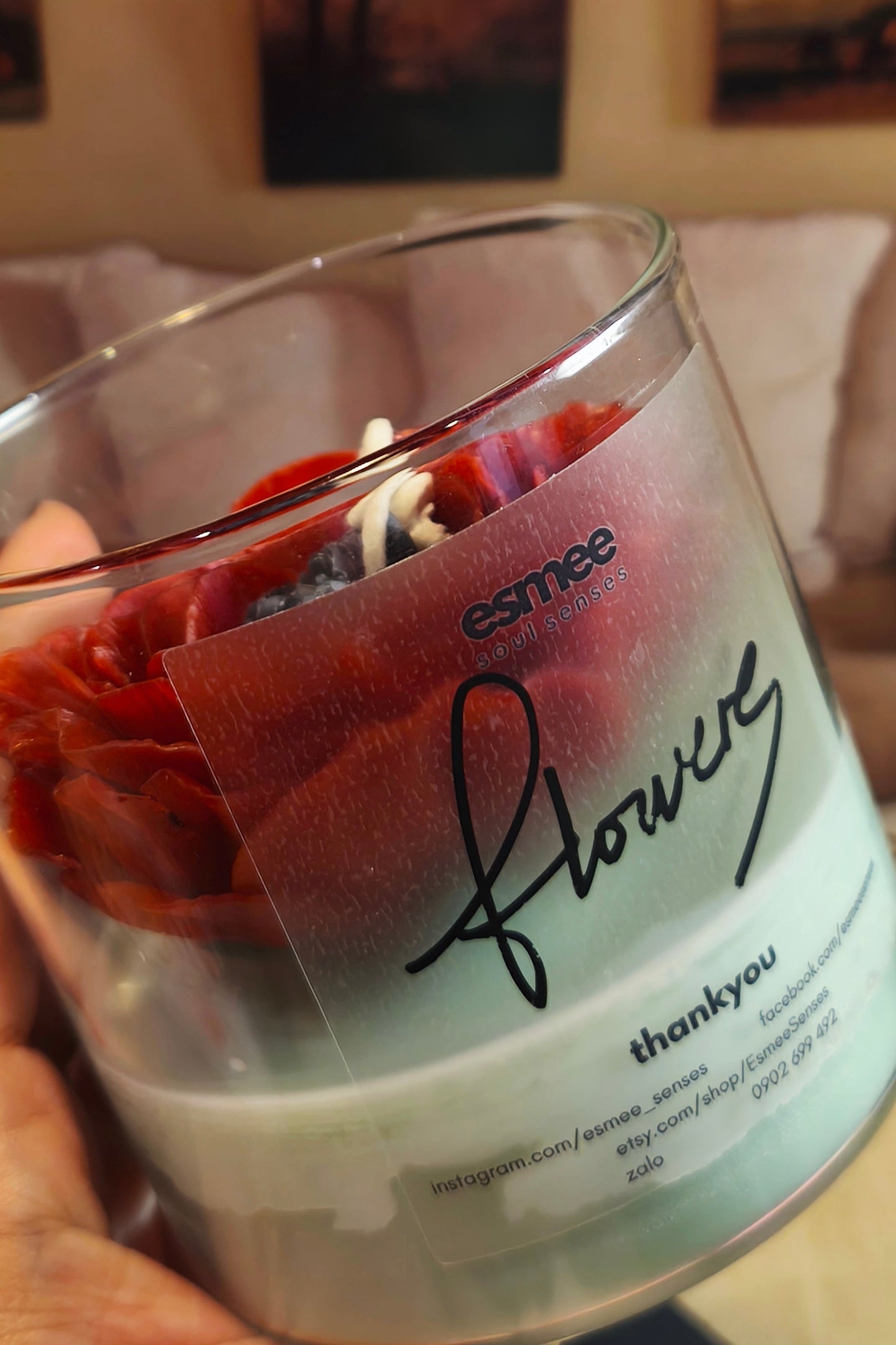 Flower | Peony Scented Candles holder D8cm