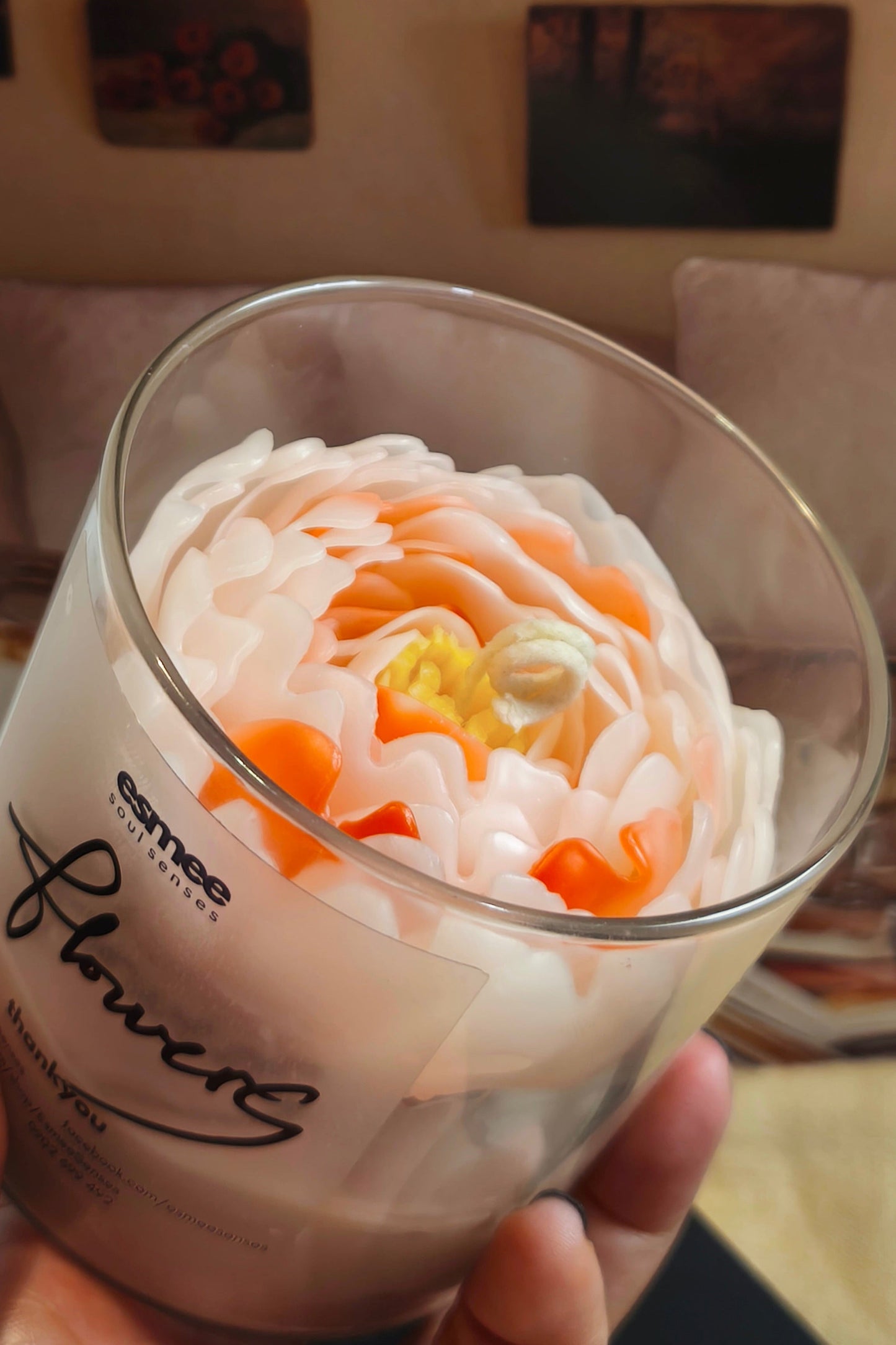 Flower | Peony Scented Candles holder D8cm