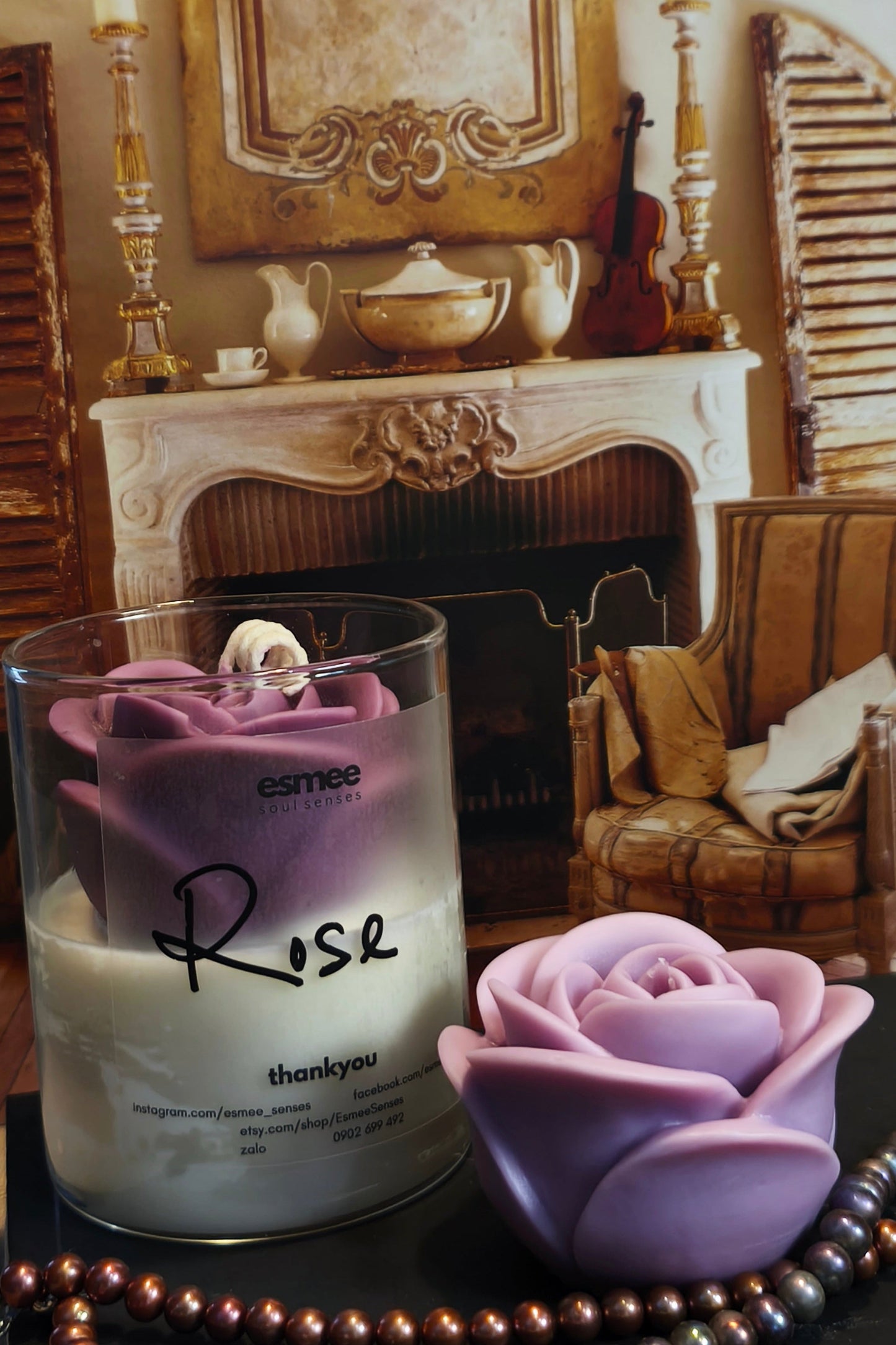 Rose (small) Scented Candles