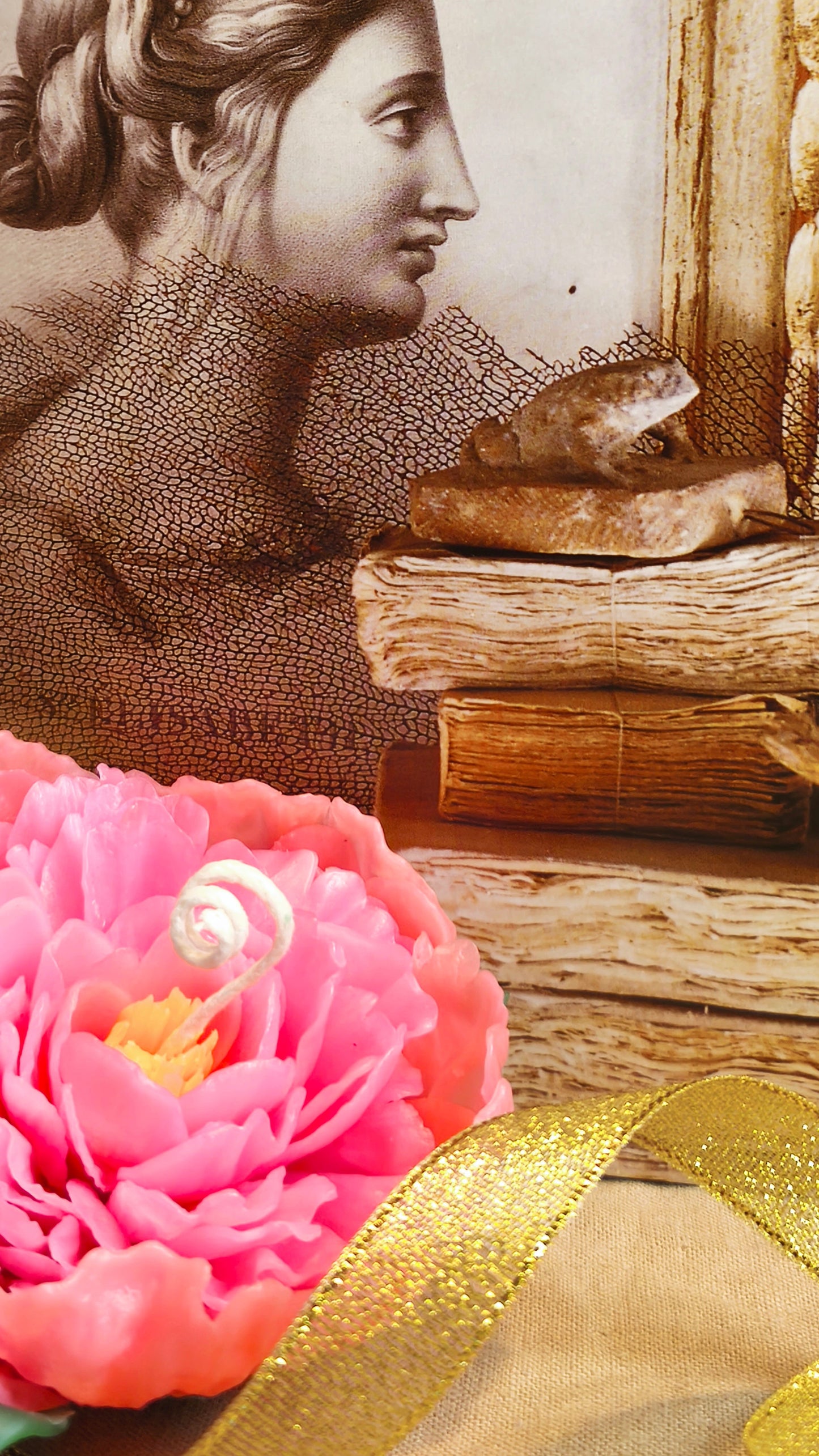 Peony (handmade) scented candle without candle holder