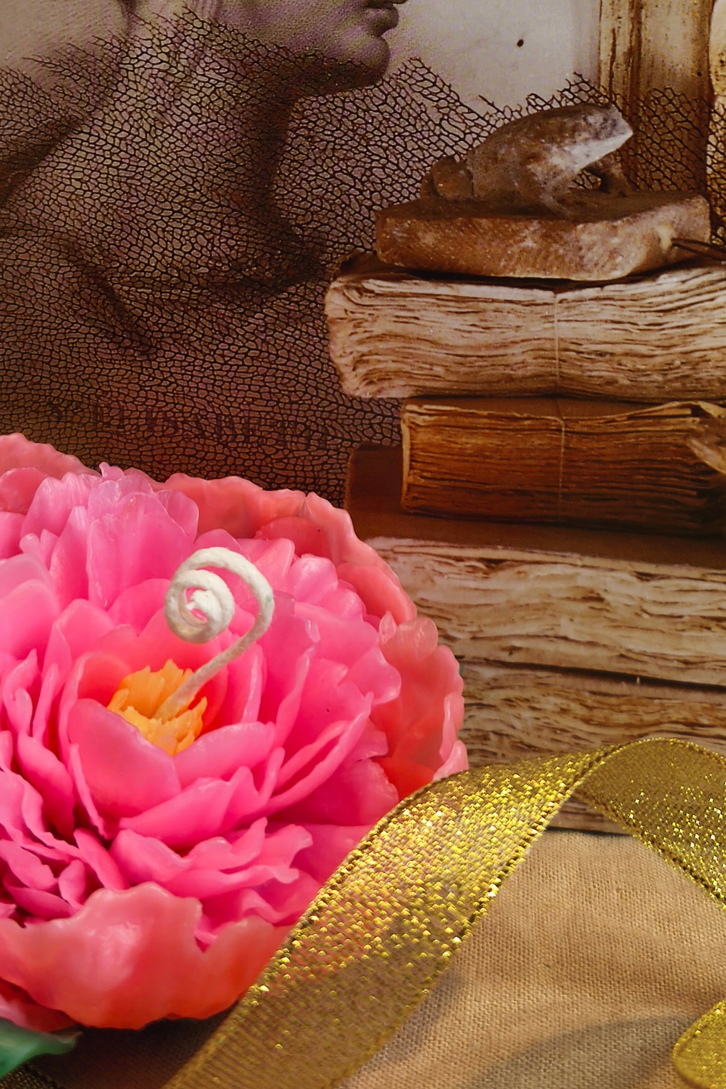 Peony (handmade) scented candle without candle holder