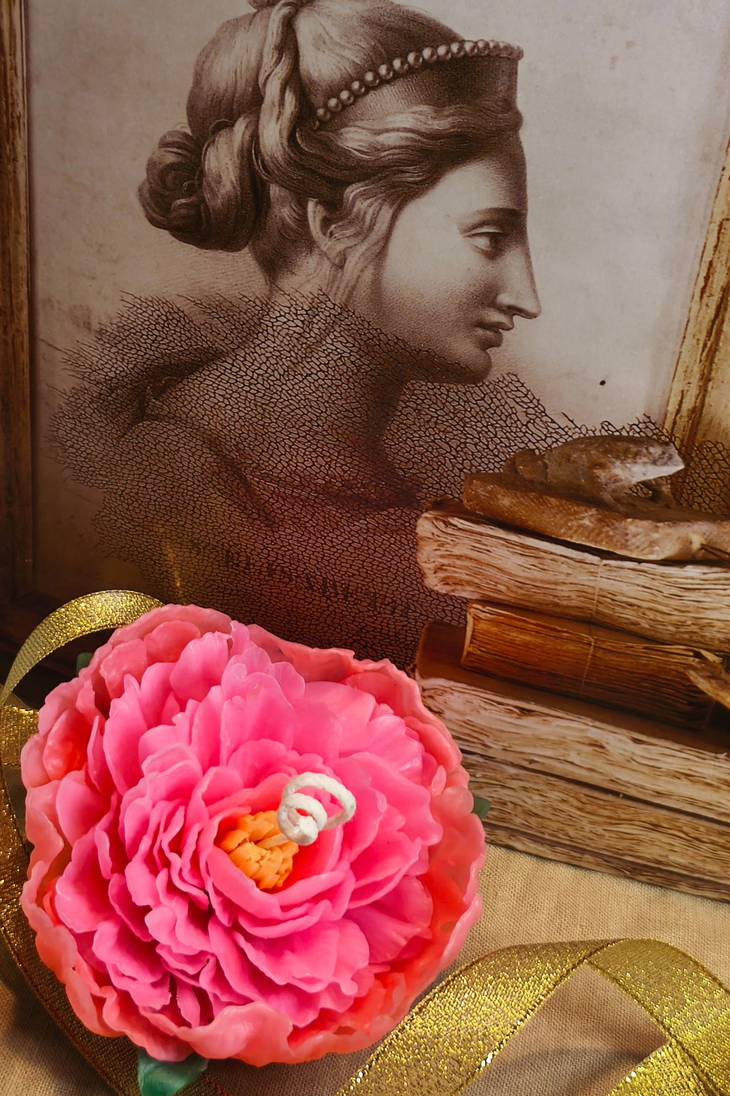 Peony (handmade) scented candle without candle holder