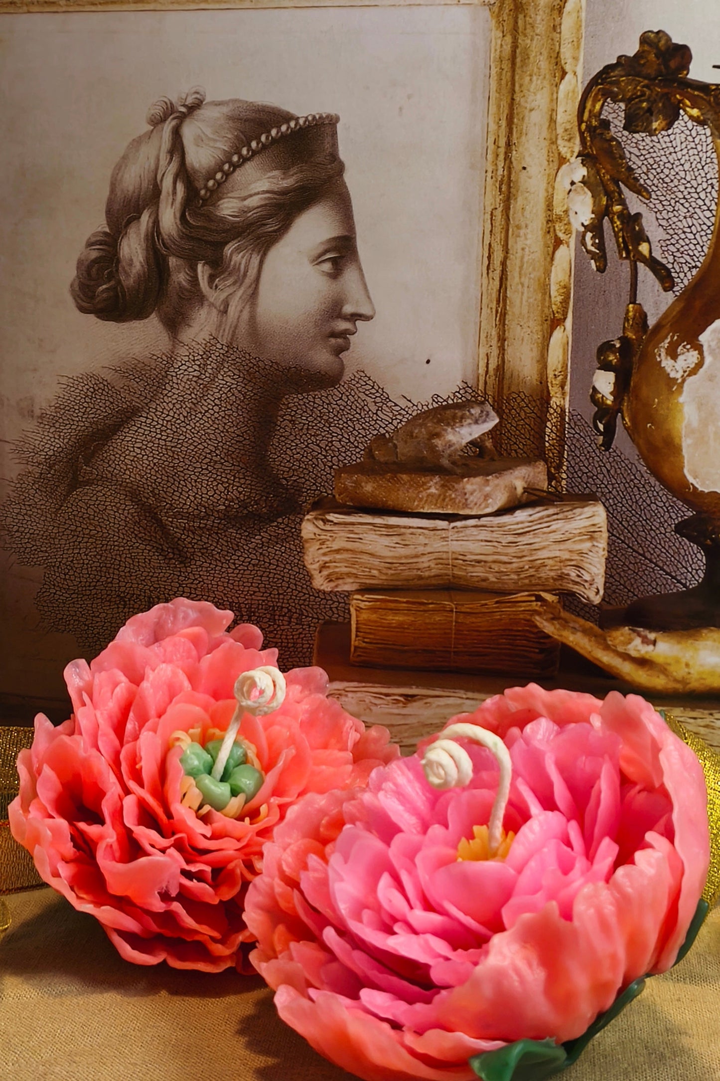 Peony (handmade) scented candle without candle holder