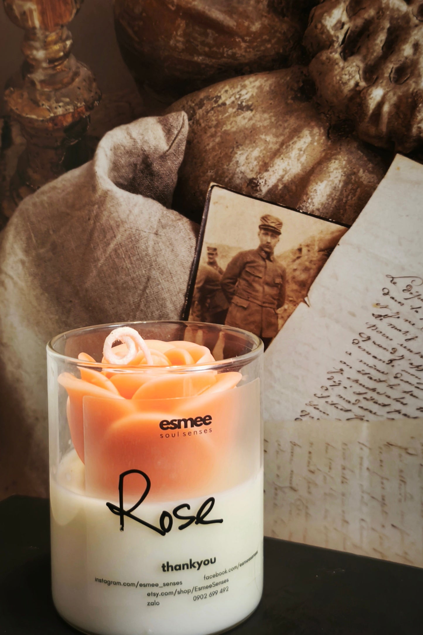 Rose (small) Scented Candles