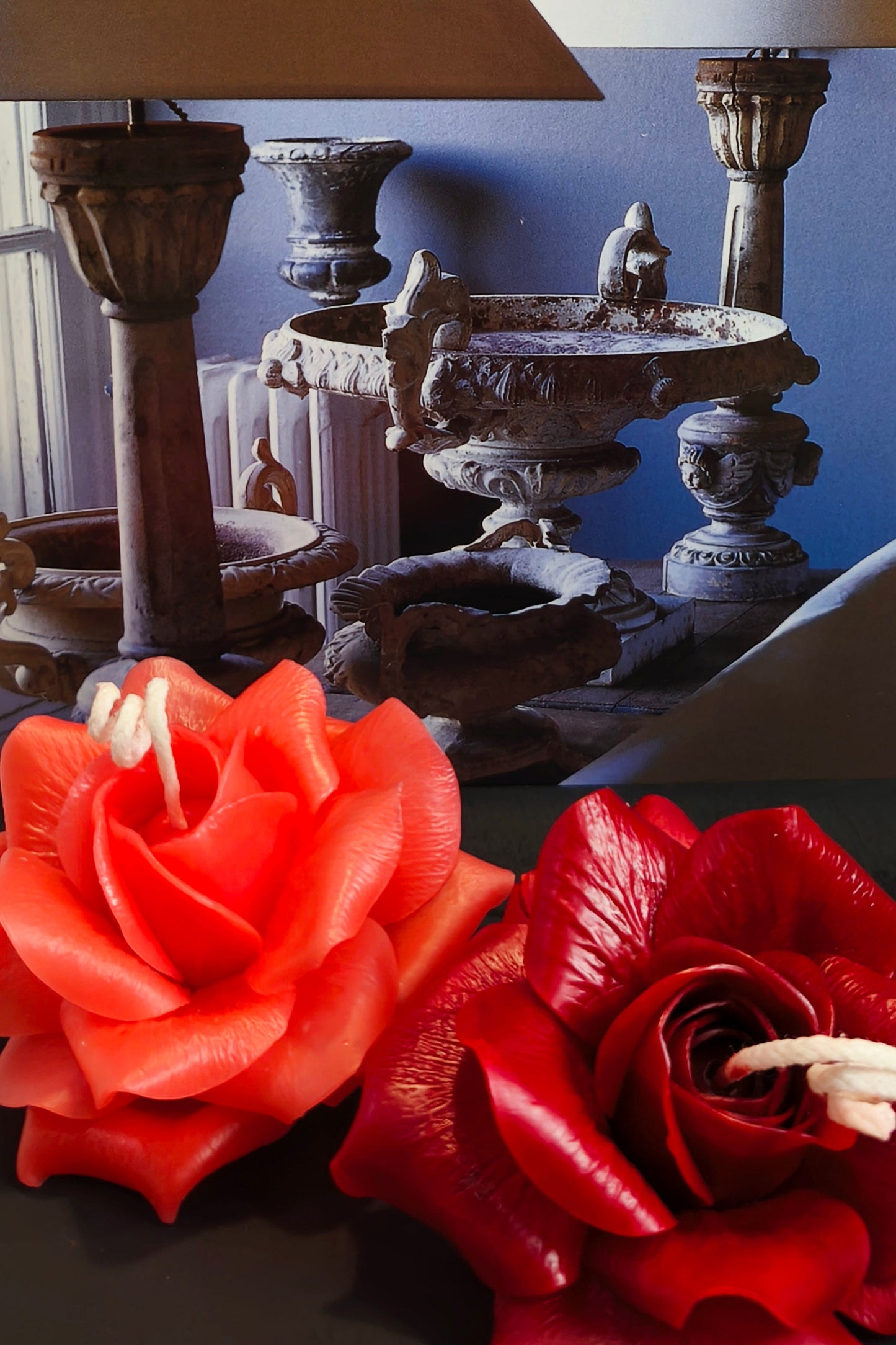 Rose (handmade) scented candle without candle holder