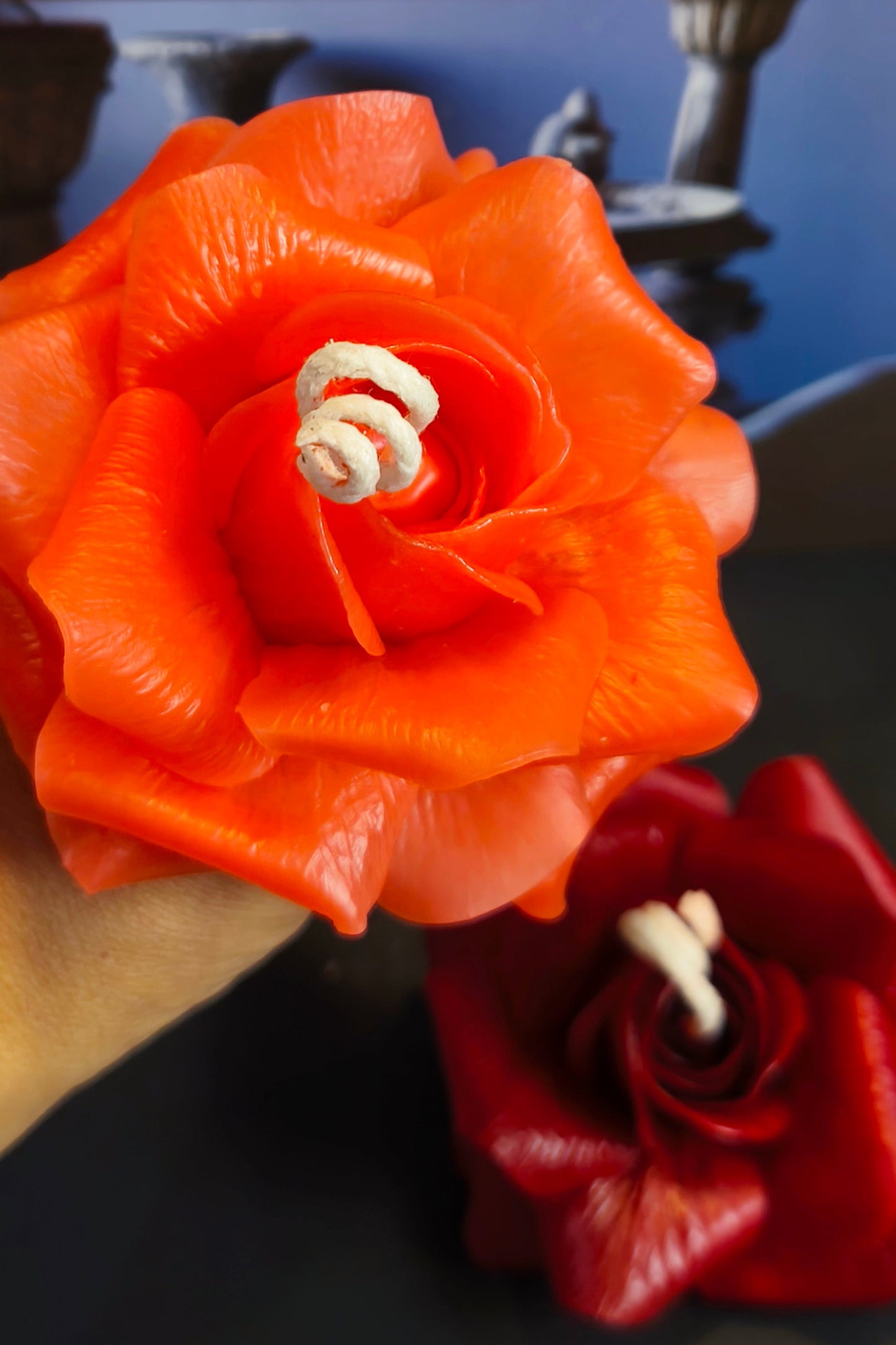 Rose (handmade) scented candle without candle holder