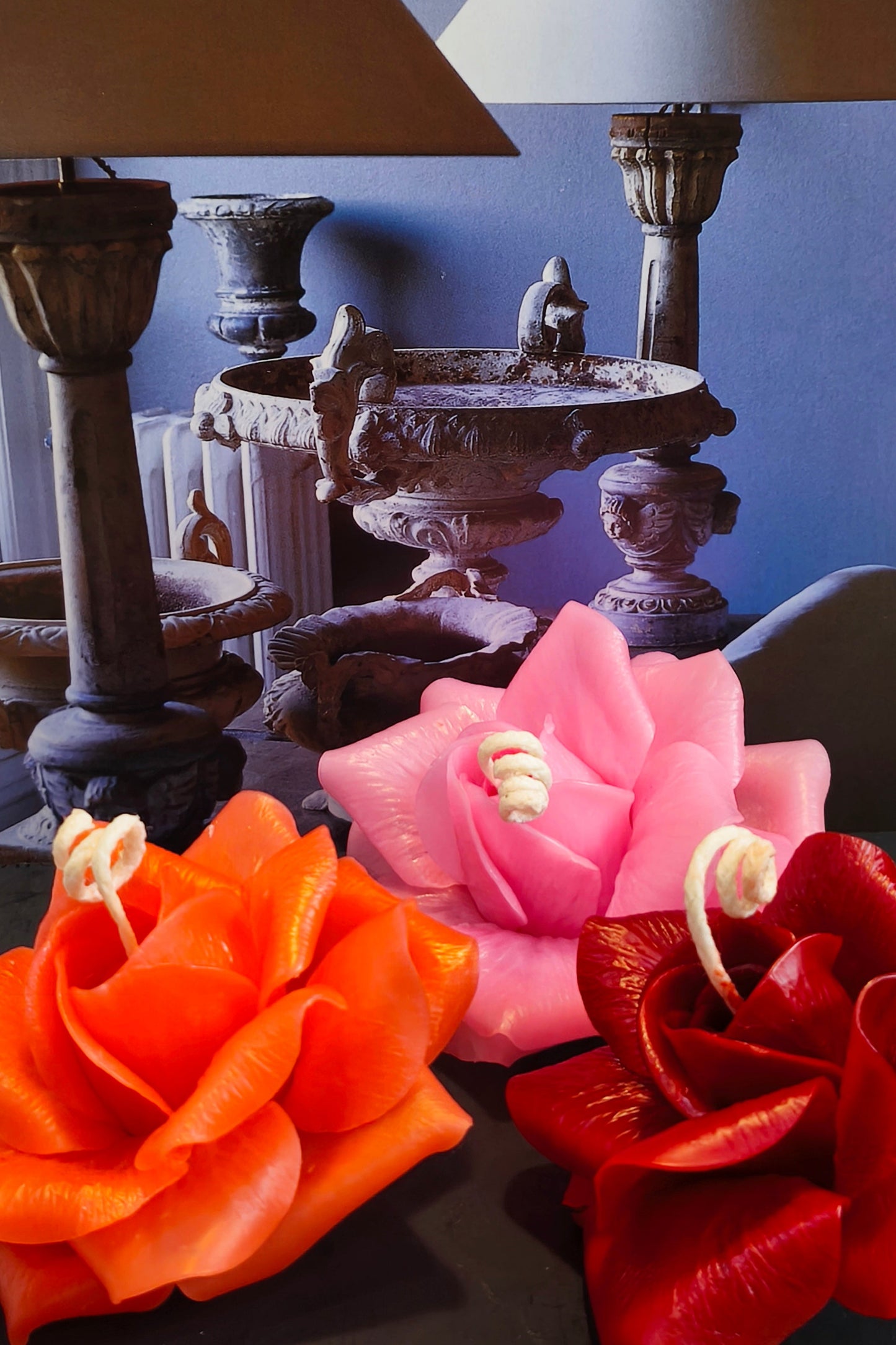 Rose (handmade) scented candle without candle holder