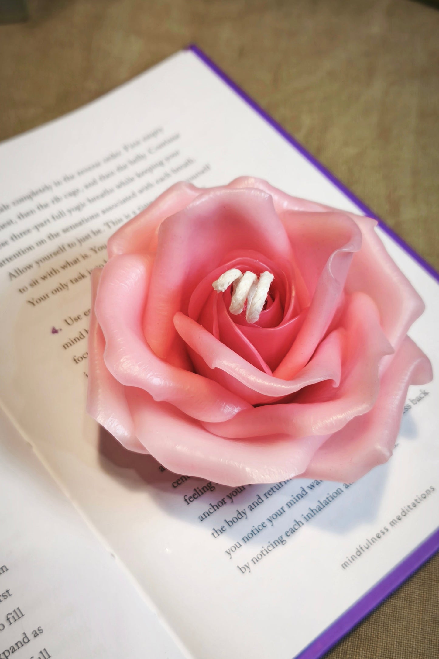 Rose (handmade) scented candle without candle holder