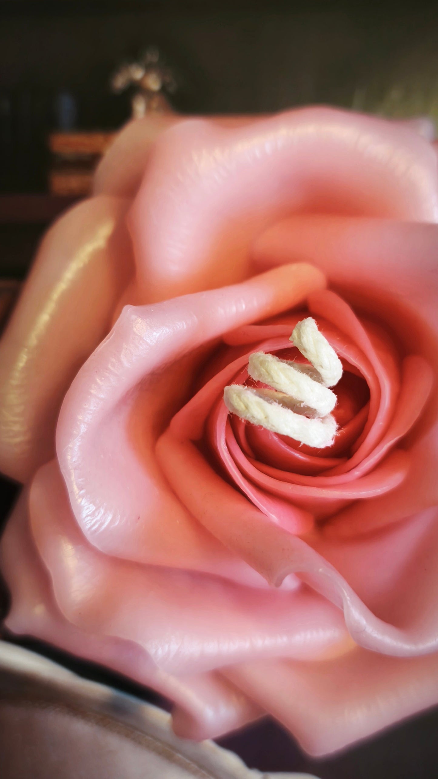 Rose (handmade) scented candle without candle holder