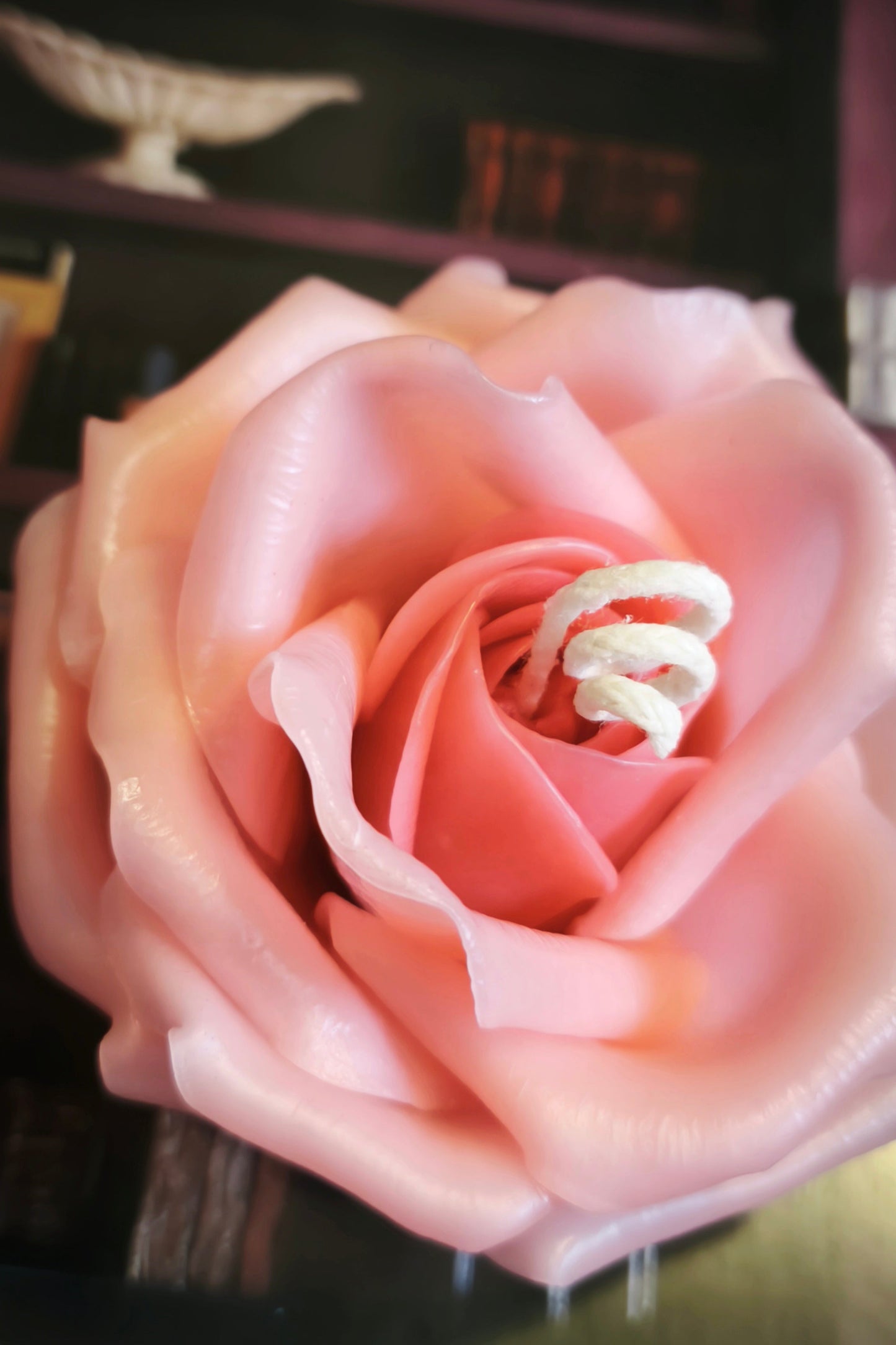 Rose (handmade) scented candle without candle holder