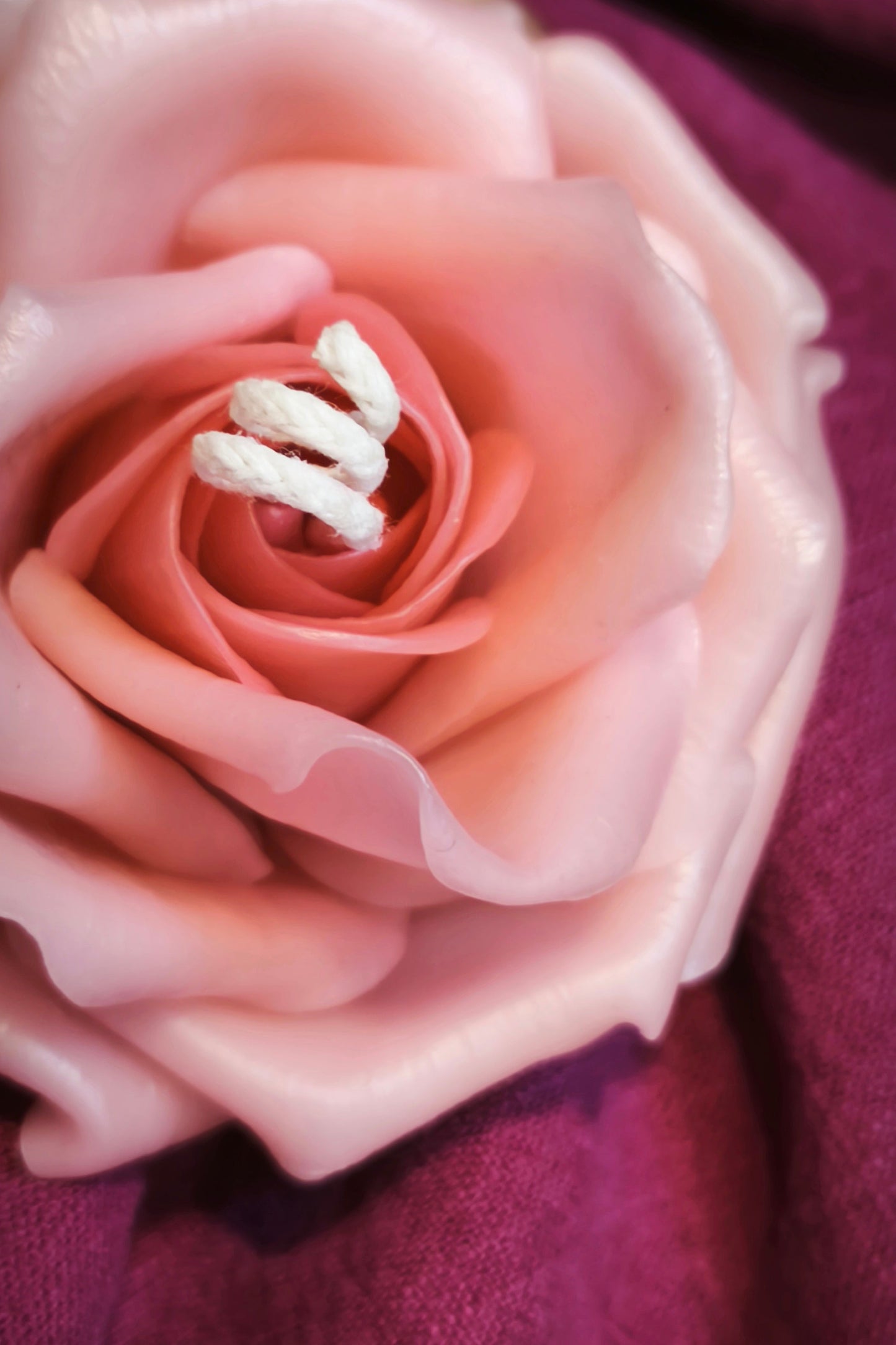 Rose (handmade) scented candle without candle holder