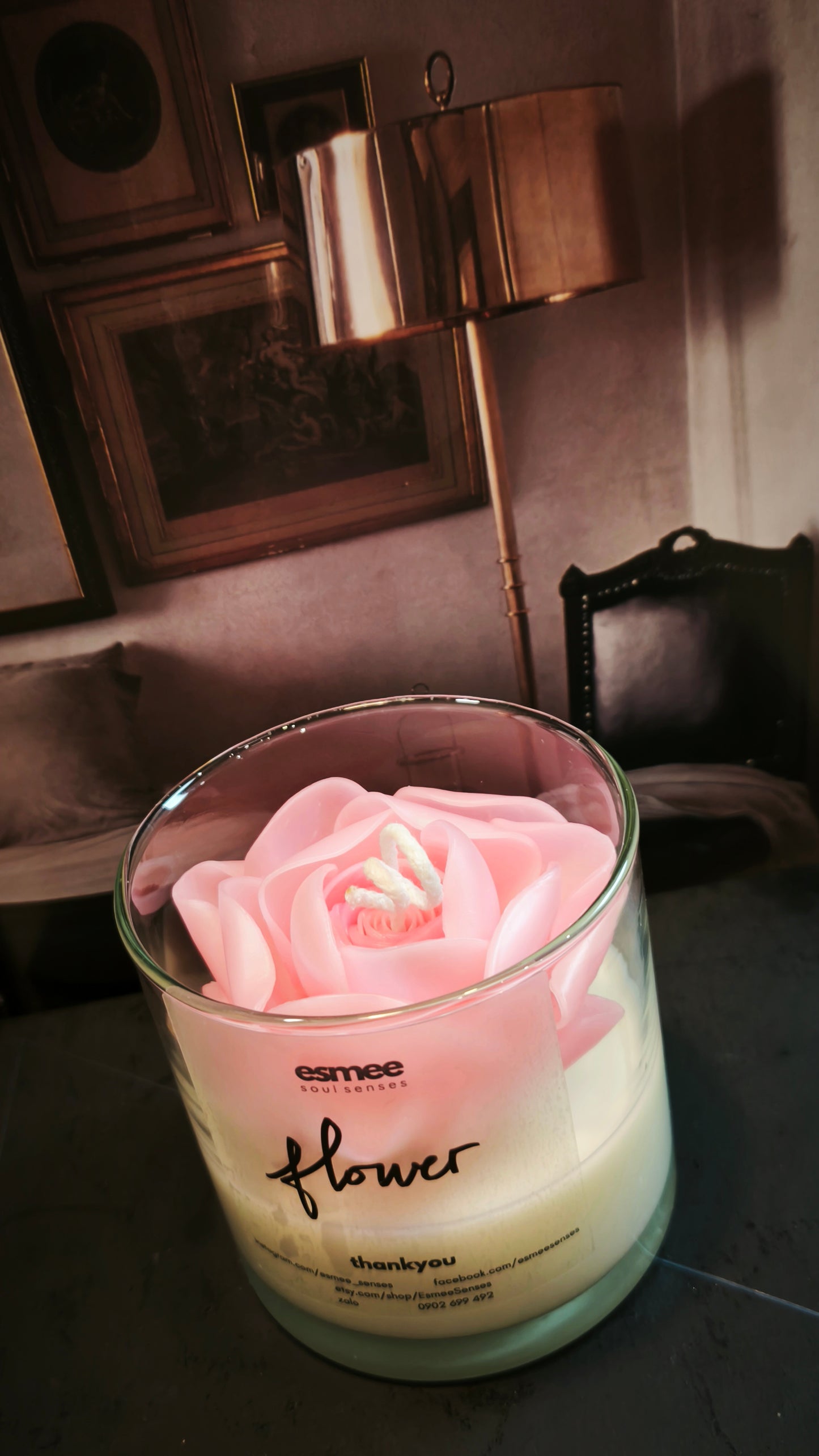 Flower | Rose Scented Candles holder D8cm