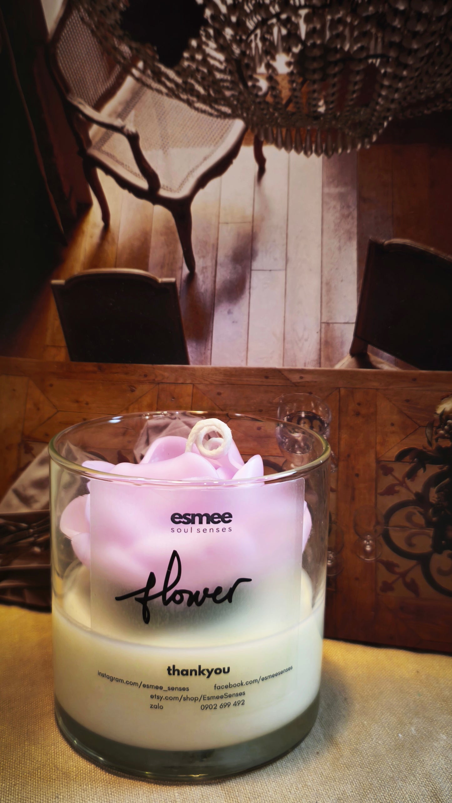 Flower | Rose Scented Candles holder D8cm
