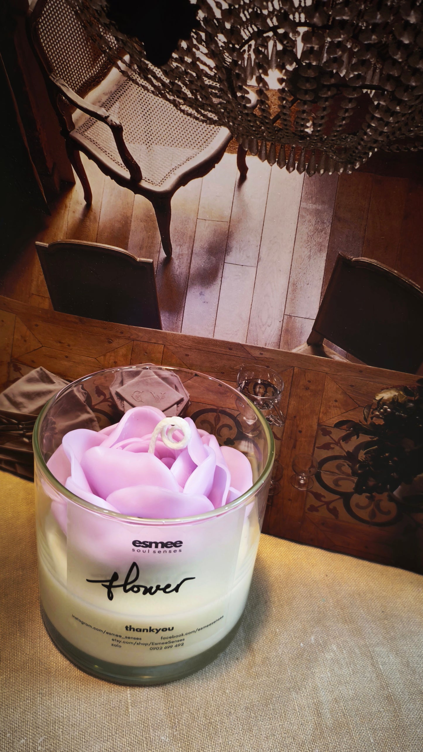 Flower | Rose Scented Candles holder D8cm