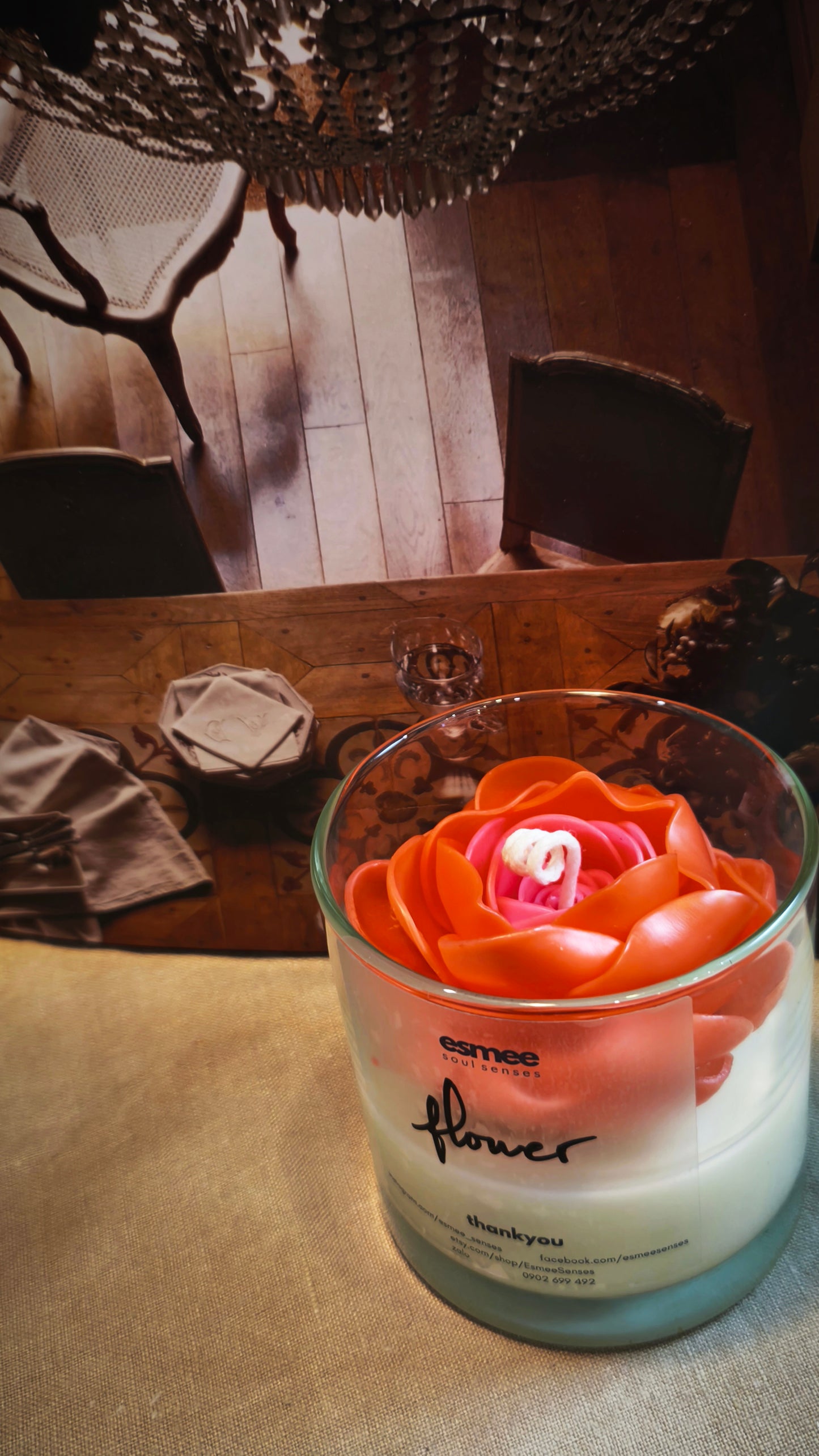 Flower | Rose Scented Candles holder D8cm
