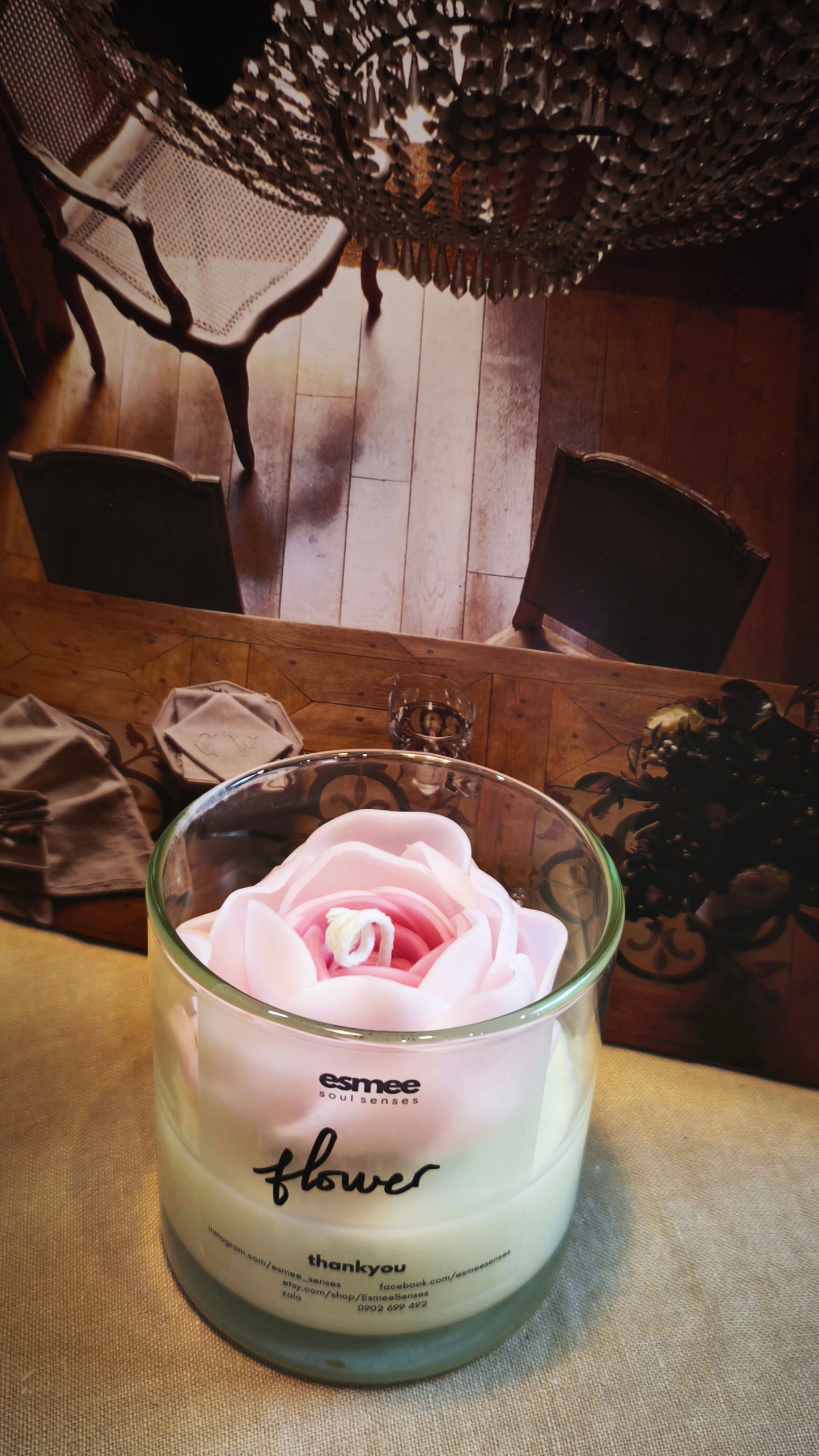 Flower | Rose Scented Candles holder D8cm