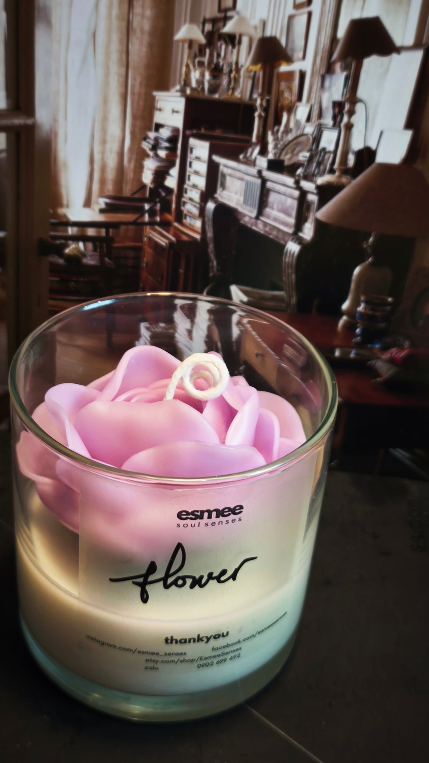 Flower | Rose Scented Candles holder D8cm