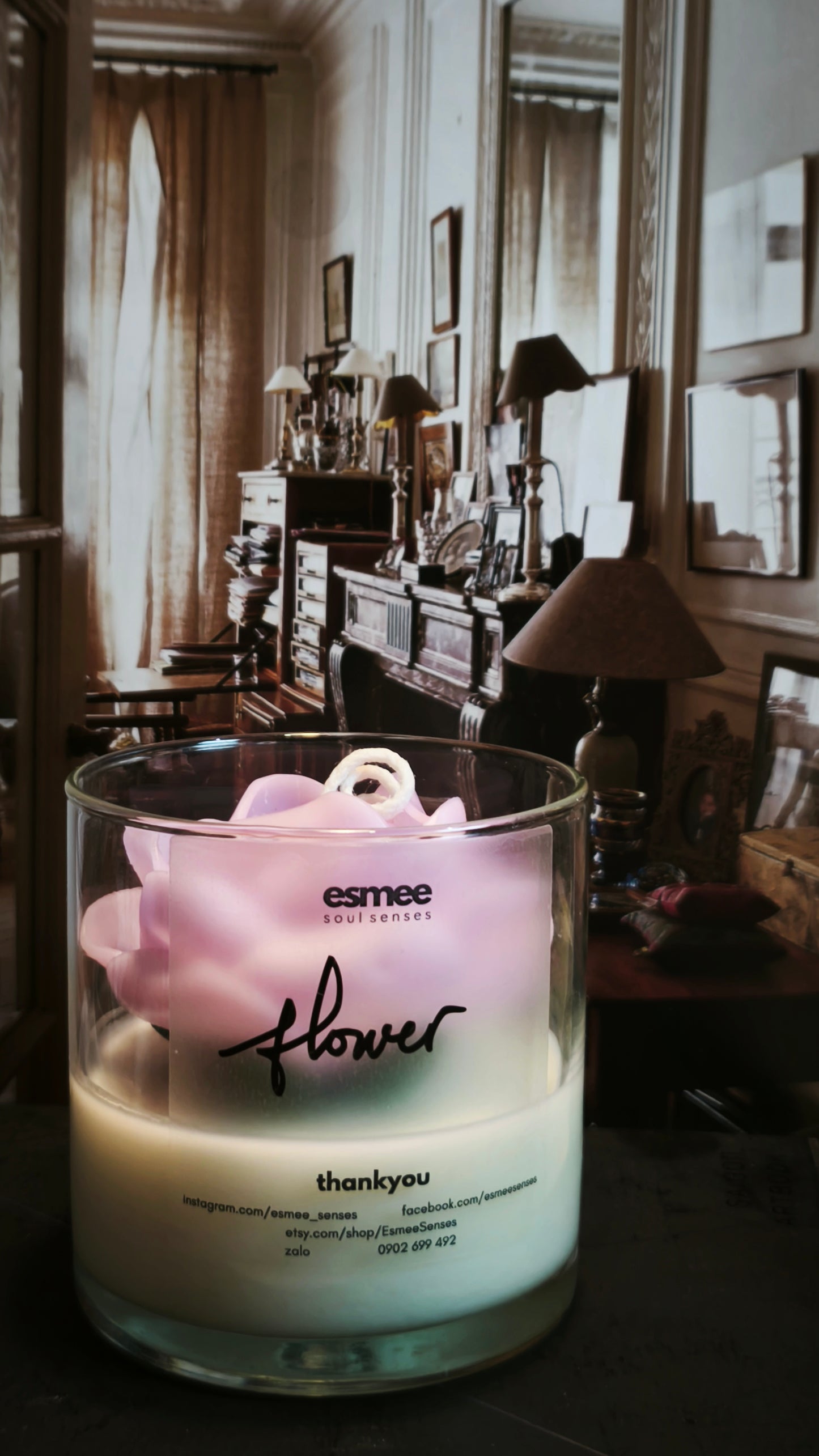 Flower | Rose Scented Candles holder D8cm