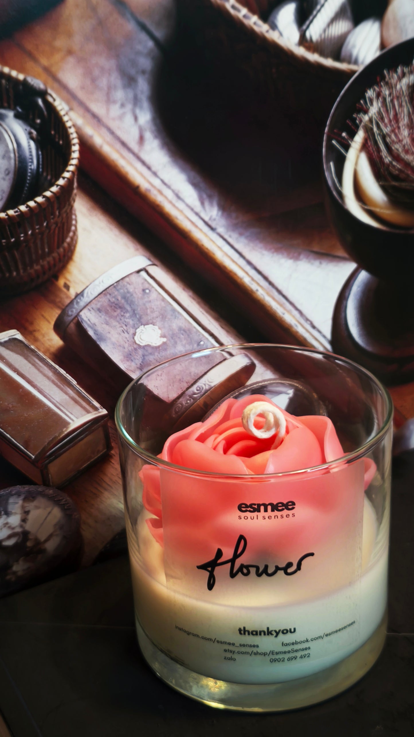 Flower | Rose Scented Candles holder D8cm