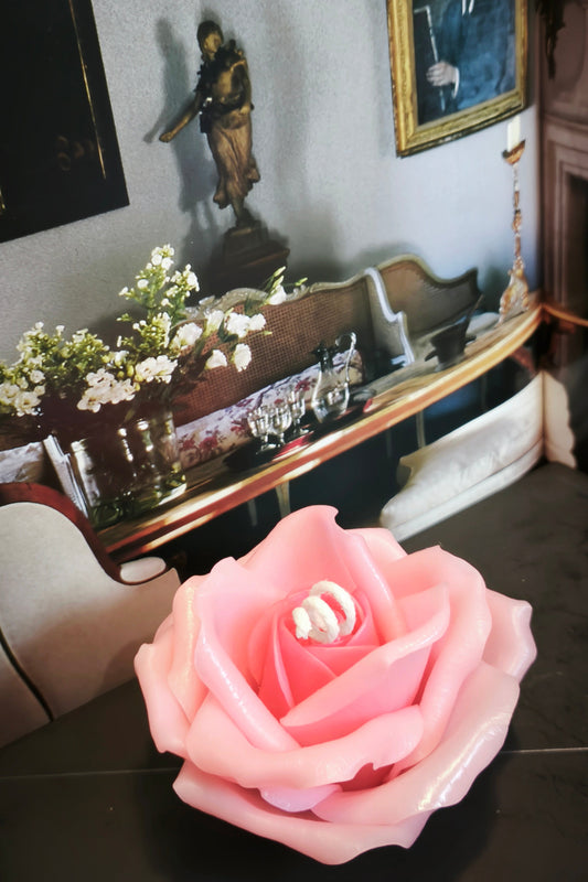 Rose (handmade) scented candle without candle holder